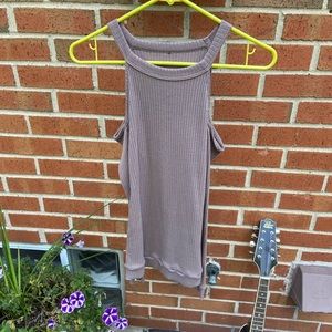 Mocha cold-shoulder sweater